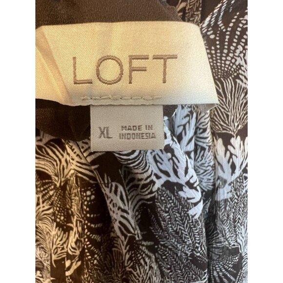 ANN TAYLOR LOFT Size XL Brown Open Back Floral Tie Back Swing Blouse Top NWT - Picture 5 of 6